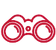Pictogramme représentant une paire de jumelles de vue