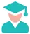 Pictogramme représentant un étudiant diplômé